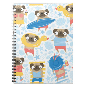 Cuaderno Saltos de vacaciones, playa de verano sin costura.
