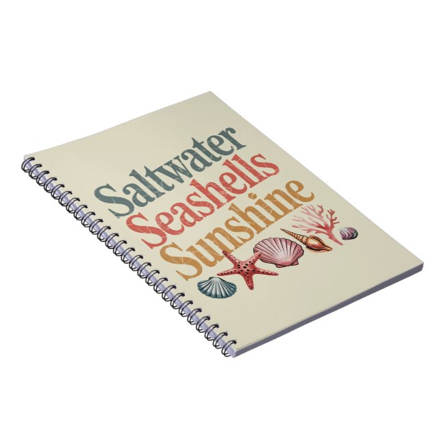 Cuaderno Saltwater Seashells Sunshine Summer Beach Vacacion (Lado Derecho)