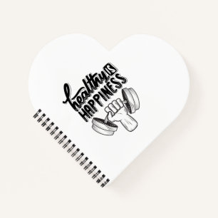Cuaderno saludable es felicidad diseño de motivación de gim