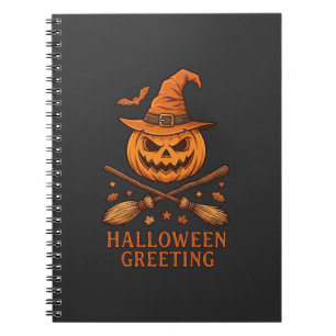 Cuaderno Saludo de Halloween Calabaza Sombrero de Bruja Esc