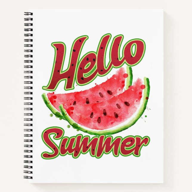 Cuaderno Saludo | Diseño de sandía acuática (Anverso)
