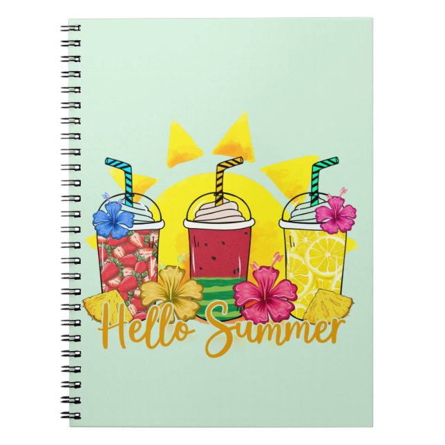 Cuaderno Saludo | Fruta tropical refrescante Smoothie (Frente)
