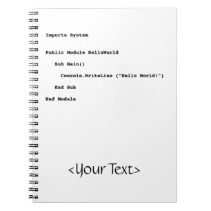 Cuaderno Saludo mundial de Hello de Visual Basic