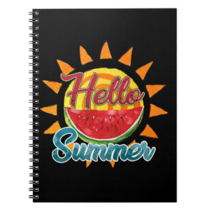 Cuaderno Saludo sandía acuática y sol vibrante