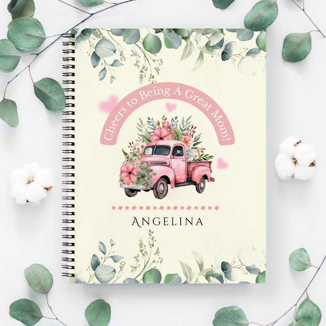 Cuaderno Saludos a mamá Coquette de Camión Floral Rosa Vint (Subido por el creador)