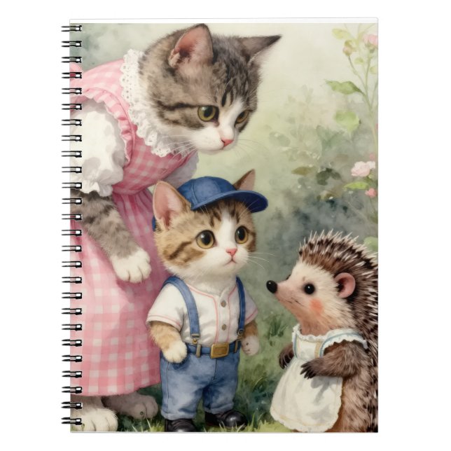 Cuaderno Saludos del primer día – Gatito y erizo (Frente)