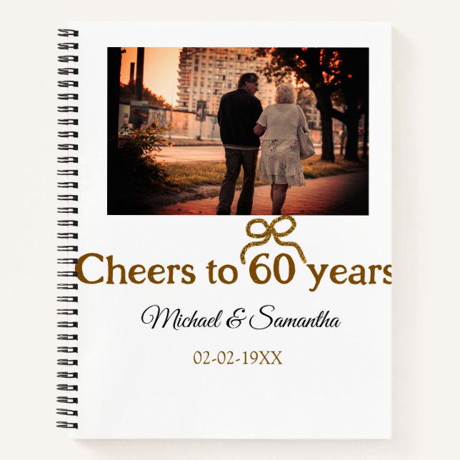 Cuaderno Saludos dorados a boda de 60 años (Anverso)