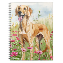 Cuaderno – Saluki Acuarela Amante de Perros Diario