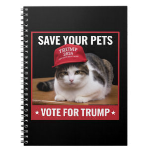 Cuaderno Salva a tus mascotas Vota por Trump Cita de la ele