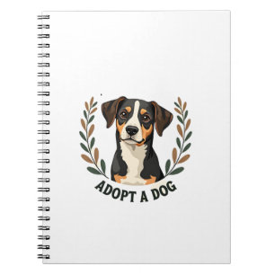 Cuaderno Salva una vida adopta un perro ilustración de resc