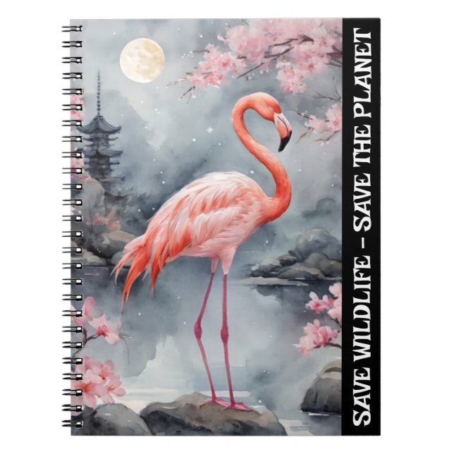 Cuaderno Salvar Flamingo - Salvar la naturaleza y el planet (Frente)