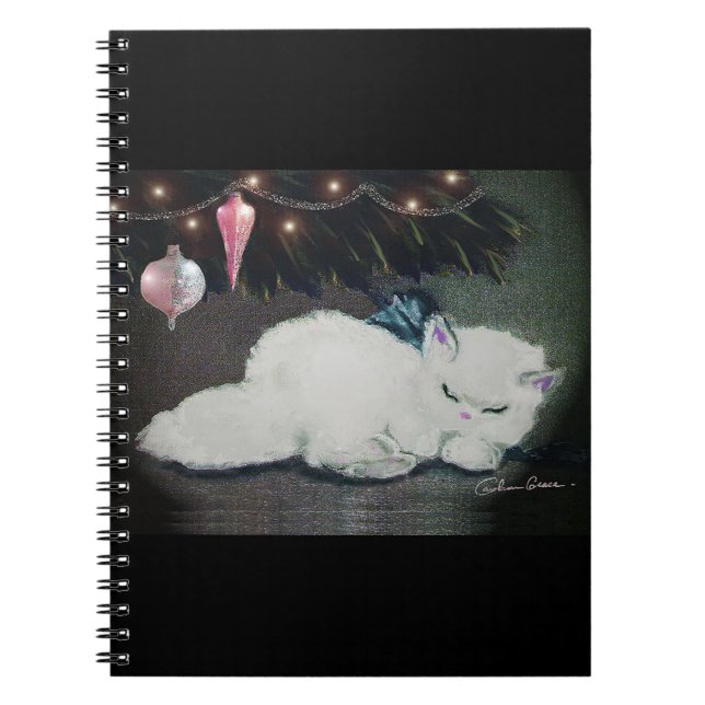 Cuaderno Salve el gatito durmiendo bajo el árbol. (Frente)