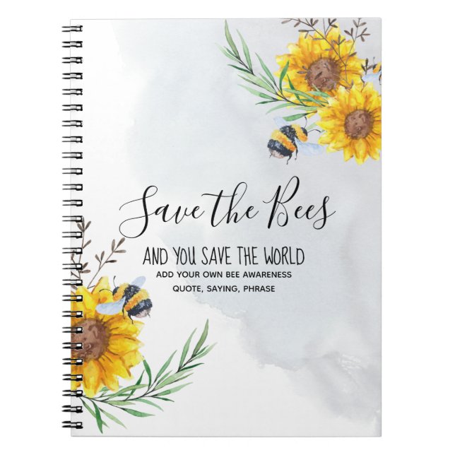 Cuaderno Salven A Las Abejas Y Salvemos Al Mundo Personaliz (Frente)
