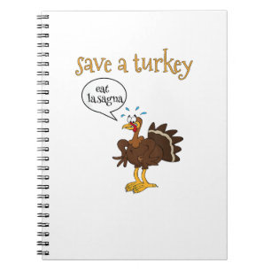 Cuaderno Salven a Turquía come a Lasagna divertido Día de A
