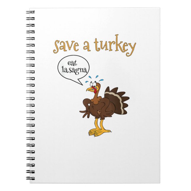 Cuaderno Salven a Turquía come a Lasagna divertido Día de A (Frente)