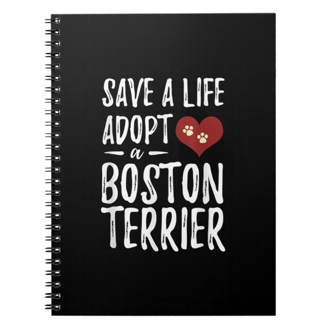 Cuaderno Salven una vida adopta un terror de Boston para re (Frente)