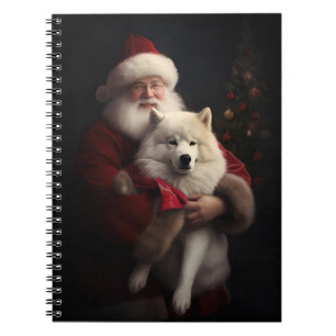Cuaderno Samoyed Con Navidades De La Festividad De Santa Cl