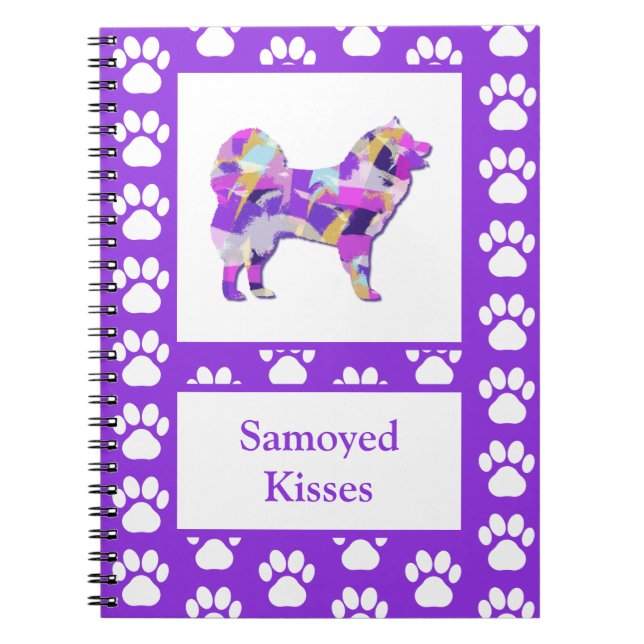 Cuaderno Samoyed Dog Silhouette Paw Purple PY&B (Frente)