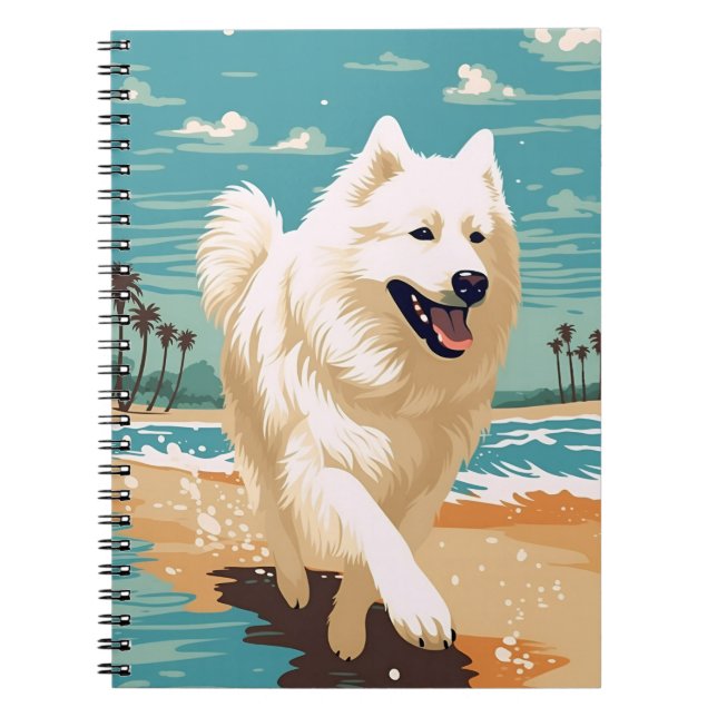 Cuaderno Samoyed en la playa (Frente)