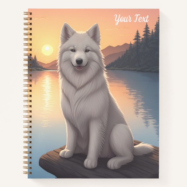 Cuaderno Samoyed junto al lago (Anverso)