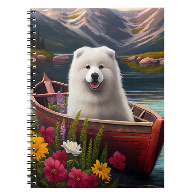 Cuaderno Samoyed on a Paddle: Una aventura panorámica (Frente)