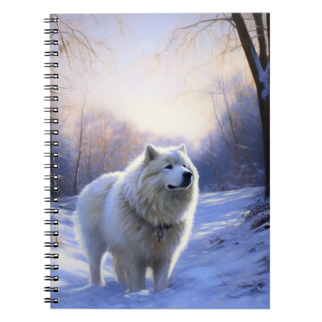 Cuaderno Samoyedo Deja que nieve Navidad (Frente)