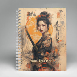 Cuaderno Samurai Bloom: Bloc de notas en espiral