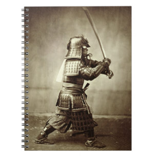 Cuaderno Samurai con la espada aumentada, c.1860 (impresió