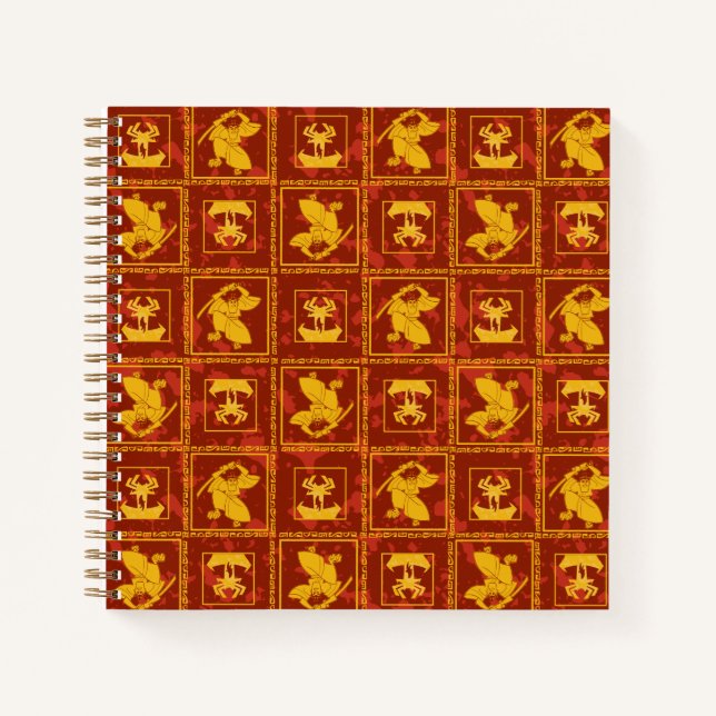 Cuaderno Samurai Jack y Aku Golden Silhouette Tile Pattern (Anverso)