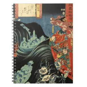 Cuaderno Samurai luchando contra los cangrejos y los fantas