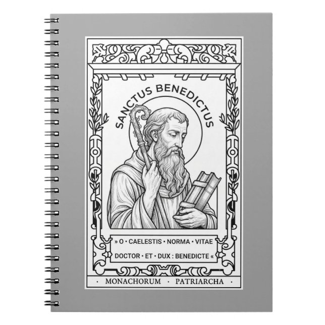 Cuaderno San Benito de Nursia Santo Católico Padre  (Frente)