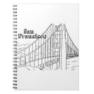 Cuaderno San Fran Golden Gate Bridge Diseño de Arte de Cali
