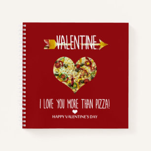 Cuaderno San Valentín, te amo más que la pizza