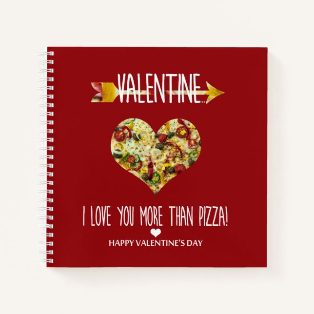Cuaderno San Valentín, te amo más que la pizza (Anverso)
