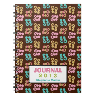 Cuaderno Sandalia de chancla oscura de verano personalizada