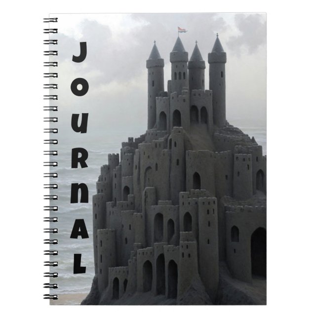 Cuaderno Sandcastle Art Beach Fun Whimsical Journal (Frente)