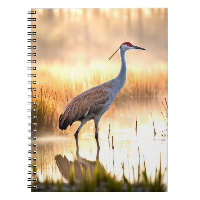 Cuaderno Sandhill Crane En Los Humedales (Frente)