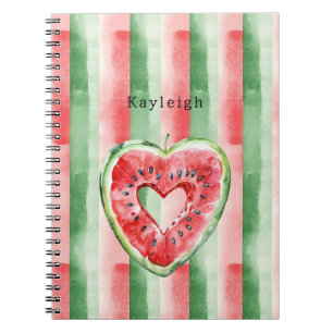Cuaderno Sandía Corazón Rojo Verde