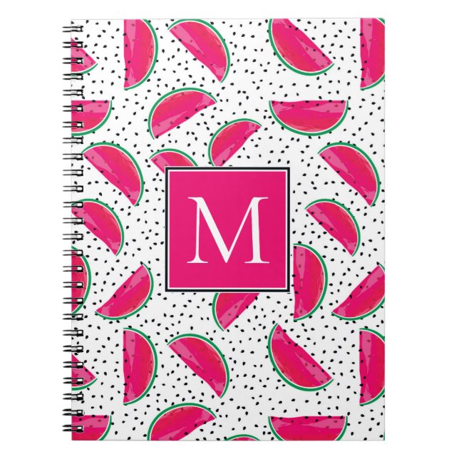 Cuaderno Sandía de neón en modelo de las semillas (Frente)