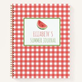 Cuaderno Sandía de Verano y Cuadros de Gingham Rojo