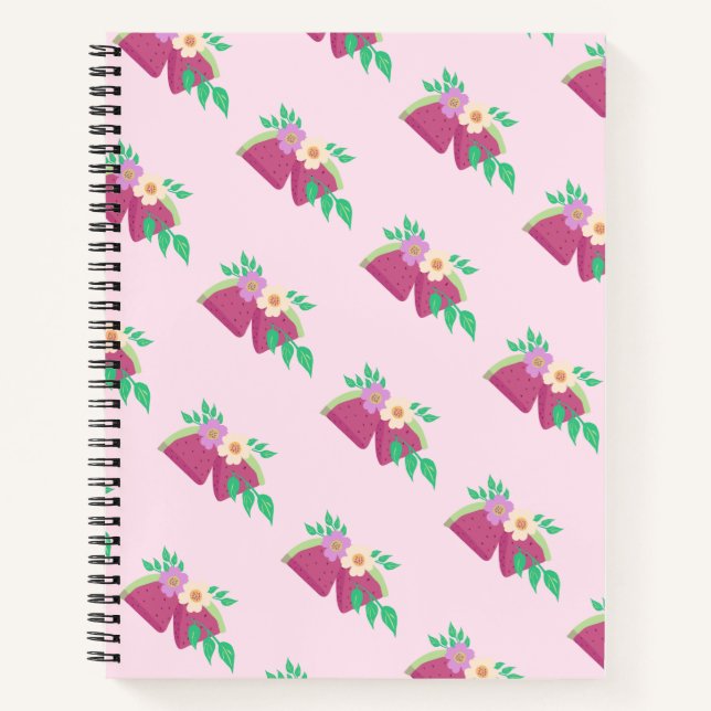 Cuaderno Sandía ilustrada rosa fruta  (Anverso)