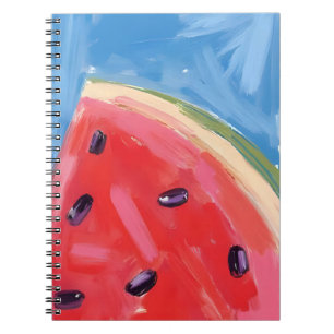Cuaderno Sandía Roja   Pintura de Frutas en Acuarela