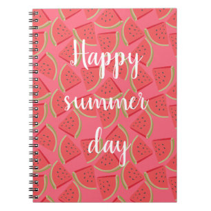 Cuaderno sandía rosa moderna, verano