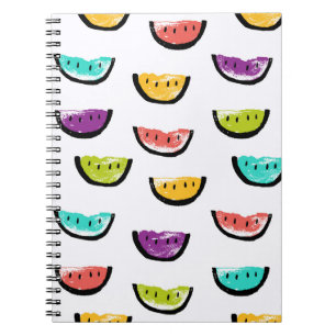 Cuaderno sandías brillantes: colorido patrón sin costuras.