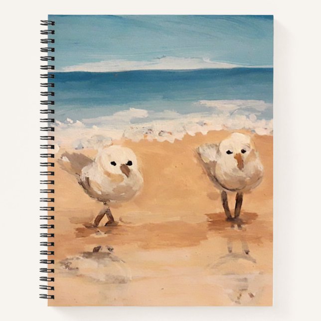 Cuaderno Sandpipers cerca del Sea Shore Notebook (Anverso)