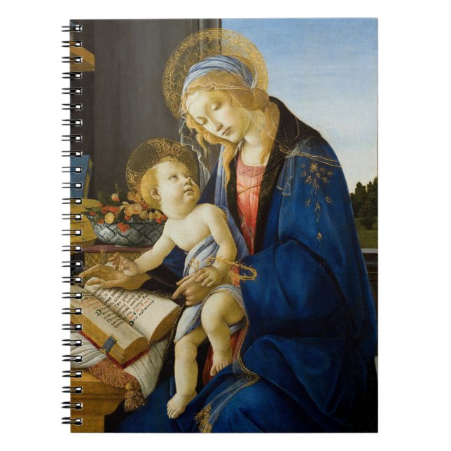 Cuaderno Sandro Botticelli Madonna del libro Niño Jesús (Frente)