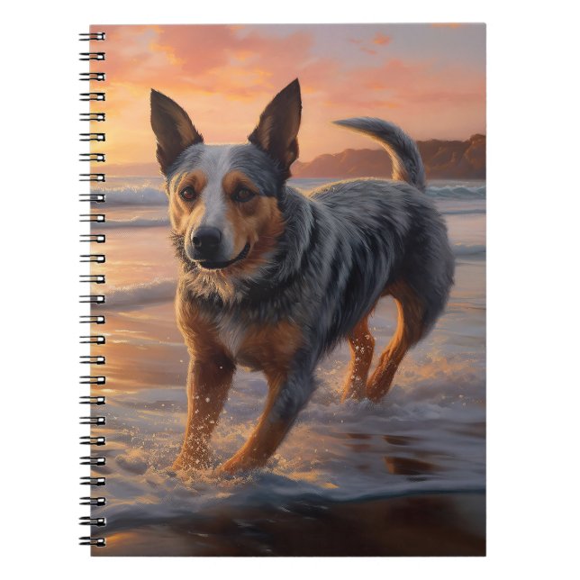 Cuaderno Sandy Paws Perro Ganadero Australiano en Puesta de (Frente)