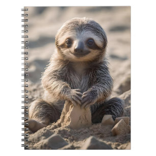 Cuaderno Sandy Shores : Baby Sloth Building Sand Castles,