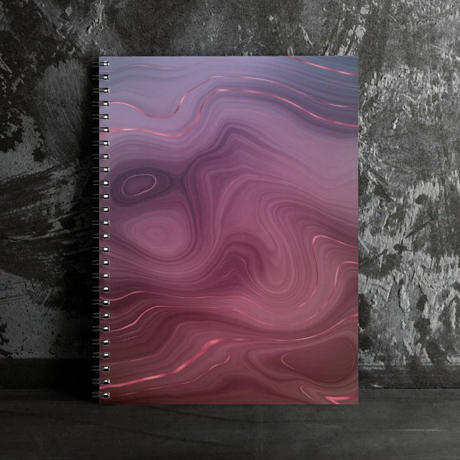 Cuaderno Sangria Strata | Moody Pink y Purple Luxe Agate (Subido por el creador)