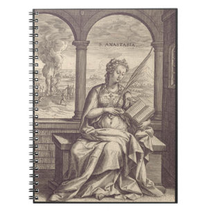 Cuaderno Santa Anastasia la Libertadora Arte en Blanco y Ne